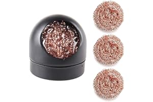 Soldering iron tip cleaner, soldering iron tip holder and curly brass wire with 4 soldering iron tip cleaning wires and 1 hol