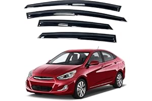 IMMORTAL GROUP IG Window Visor for Hyundai Accent Sedan 2012-2017, Rain Guard Tape-On Extra Durable Sun Wind Side Vent Window Deflector Mugen Style, 2012 2013 2014 2015 2016 2017 (Sedan Only)