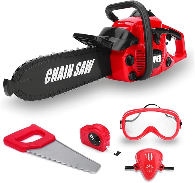 Kids Tool Toy Chainsaw, Boys Construction Play Toy Saw Set, Boys