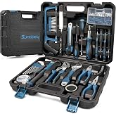 Sundpey 148 Pcs Portable Basic Hand Repair Home Tool Kit Set with Case Blue | with Ratchet Screwdriver &amp; Adjustable Wrench &amp; Water Pump Pliers, for Men Women, for Household House Garage Apartment Dorm