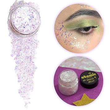 Atomic Makeup Body Glitter Vegan Cruelty Free Limelight Whitetranslucent Glitter For Face Hair Festivals Raves Costumes
