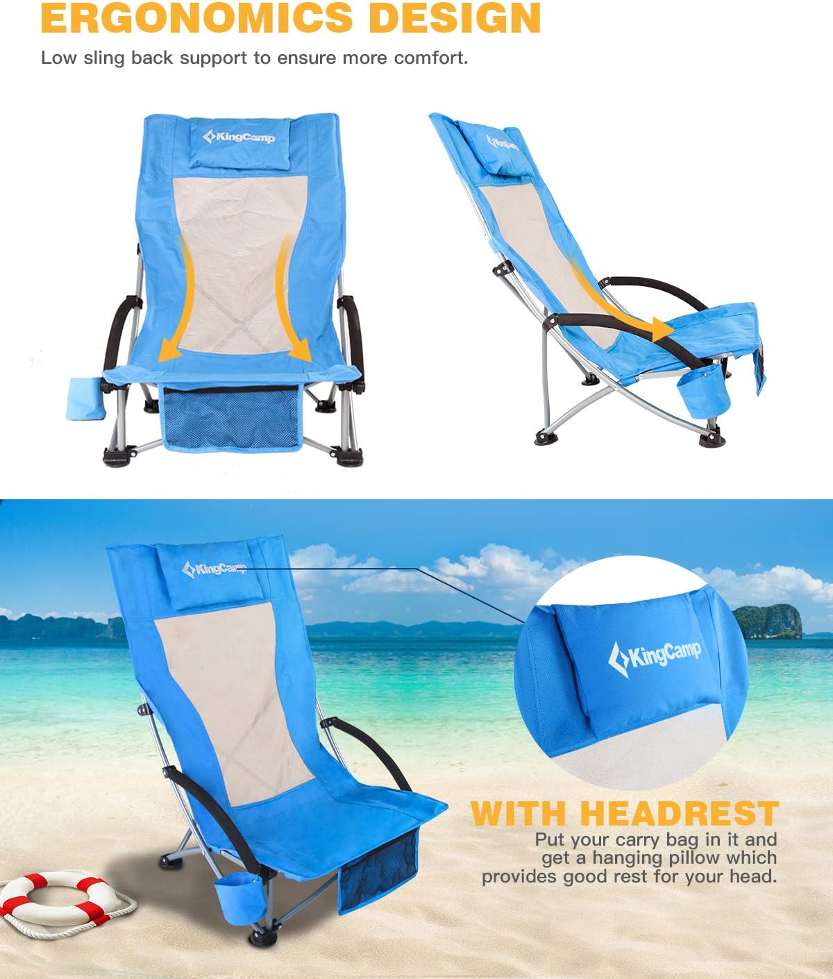 beach chair with cup holder