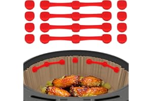 K KERNOWO Air Fryer Magnets for Parchment Paper, Upgraded Powerful Magnetic Silicone Buckle for Holding Down Parchment Paper Liners, Lock Disposable Liners Safely and Prevent Paper to Burn