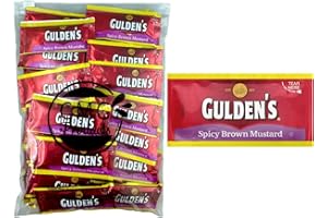 50 Count – Gulden’s Spicy Brown Mustard Packets in Slide Seal Bag - 0.32 Ounce (9.07 Gram), Bundel, in CMC Products Food Safe Slide Seal Bag, packaged by CMC Products