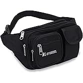 Everest Multiple Pocket Waist Pack, Black, One Size,044MDH-BK