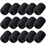 Wode Shop 15 Pack Foam Microphone Windscreen, Lapel Headset Microphone Sponge Mini Foam Cover Shield Protection for Variety o