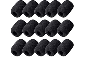 15 Pack Foam Microphone Windscreen, Lapel Headset Microphone Sponge Mini Foam Cover Shield Protection for Variety of Headset 