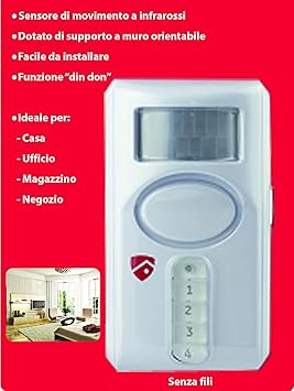 Alarma con detector de movimiento y sirena integrada: Amazon.es: Electrónica