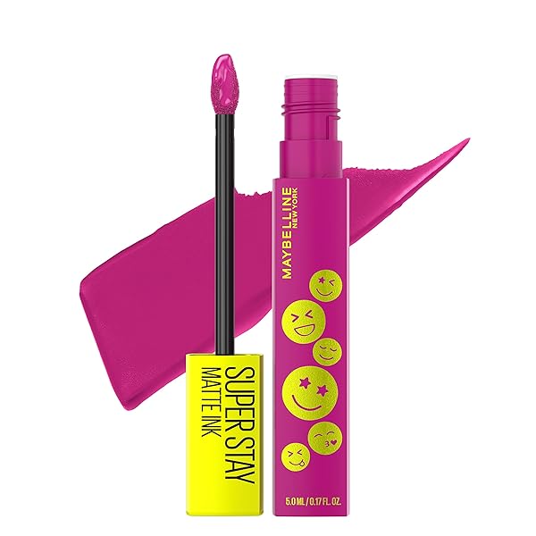 MAYBELLINE SUPER STAY MATTE INK LIQUID LIP COLOR, MOODMAKERS LIPSTICK COLLECTION, LONG LASTING, TRANSFER PROOF LIP MAKEUP, REVIVER, PLUM, 1 COUNT