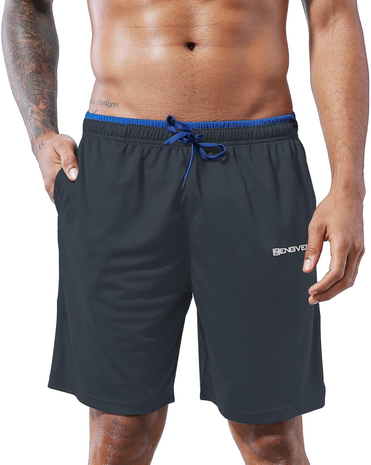 1994Fashion Men's Running Shorts Gym Athletic Shorts with Pockets Quick Dry 7”for Sports,Trainning,Workout: Clothing