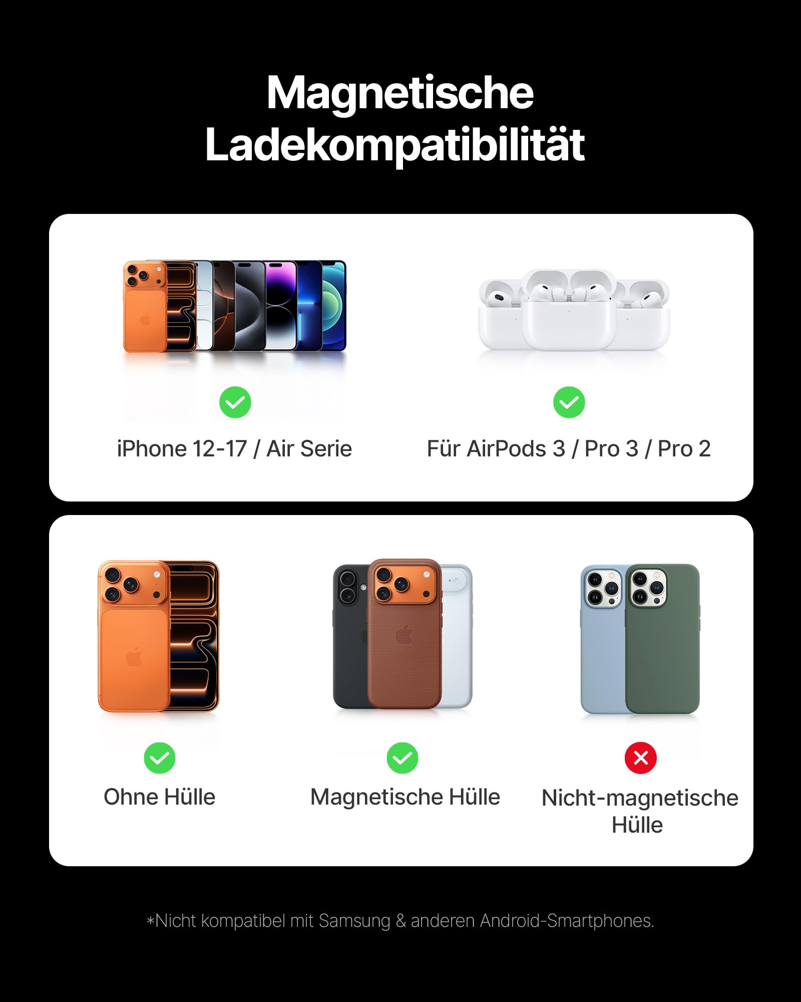INIU Ultra-schlank 10000mAh Power Bank für MagSafe, Original Qi2-zertif. Wireless Fast Charging, 45W Externe Akku mit USB C Kabel & Ständer, Reise-Essential Magnetische Akkubank für iPhone 17-12 Serie 8