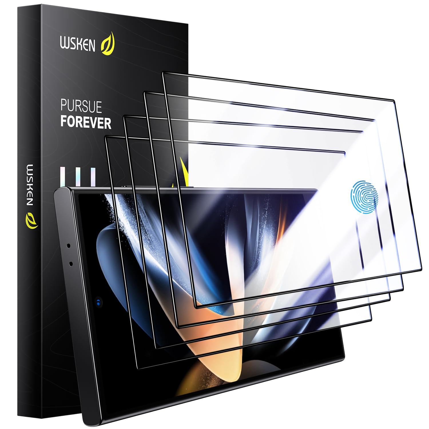 WSKEN [Replacement] for Samsung Galaxy S24 Ultra Screen Protector Tempered Glass- 4 Pack (WITHOUT INSTALLING Box)