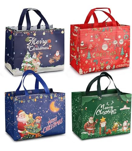 Liobelon 12-Pack Valentine's Day Gift Bags With Tissue Paper — Large Reusable Tote Bags With Handles For Parties, Grocery Shopping & More