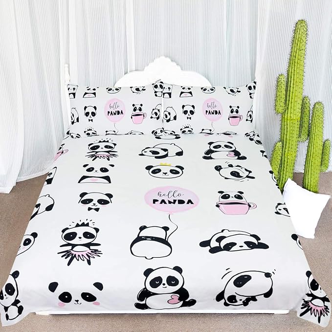 Arightex Panda Bear Bedding Twin Kawaii Panda Bedspread Kids Girls Cute