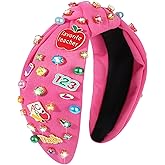 CEALXHENY Teacher Headbands Accessories Crystal Pearl Knotted Headband for Women Cute Book Pencil Headbands Back To School Top Knot Headband Teacher Appreciation Gifts (Pattern B)