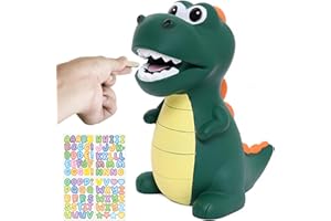 Briuhap Kids Piggy Bank, Unbreakable Plastic Dinosaur Piggy Bank for Boys Girls, Practical Gift for Birthday, Christmas, Baby