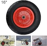 Trintion 16 Inch Wheelbarrow Wheel 4.80-8 Puncture Proof PU Foam Tire (2) view 7