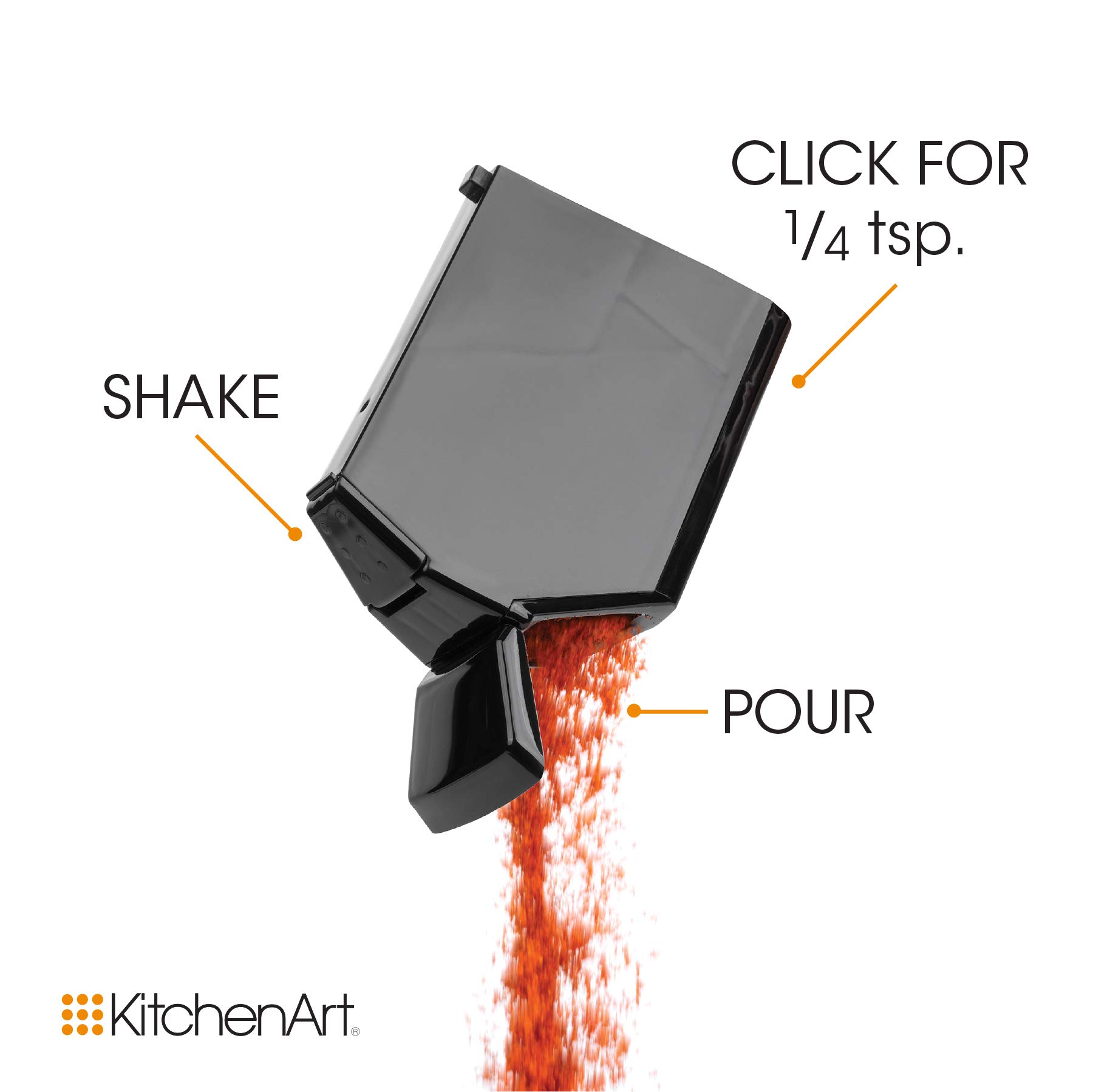 Kitchen Art Spice Rack Select-A-Spice Auto-Measure Carousel 12 Compartments Black 8.75 x 8.75 x 6 inches