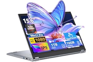 OMNICA 2 in 1 Laptop Computer, 15.6 Inch Convertible Laptop, 16GB DDR4 RAM 1TB SSD Touchscreen Laptop, AMD Ryzen R3 3200U, AMD Radeon, FHD 1920x1080, 360° Rotating Touch Screen, WiFi 5, Backlit Keyboard