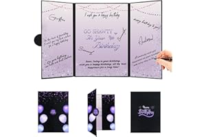 Roetyce Purple Birthday Decorations for Women, Happy Birthday Guest Book, Go Shawty It's Your Birthday Decorations, Best Birthday Gifts for Her, Giant Jumbo Purple Birthday Card Signature Board