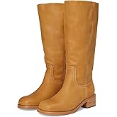 Steve Madden Women's Knee-high, Square Toe, Chunky Heel, Leather, Classic Boot