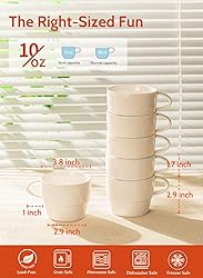 Sweese Porcelain Latte Cups - Stackable Coffee Cups