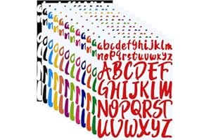 ISHUA 12 Sheets Alphabet Stickers, 12 Colors Self Adhesive Vinyl Letter Stickers Aesthetic, Waterproof Letter Sticker for Water Bottles, Door, Car, Scrapbooking, Poster, Cup