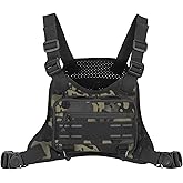 CamGo Tactical Outdoor Sports Chest Bag for Men, Molle EDC Vest Chest Pack for Sports Running Hiking Workout