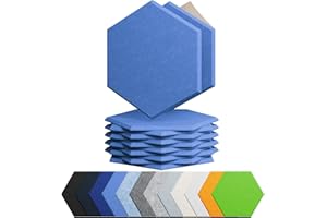 Amantech 12 Pack Acoustic Panels Self Adhesive Sound Proof Foam, High Density Sound Acoustic Foam Panel, 12X10.23X0.4 Inch Hexagon Wall Panels in Home,Office,Reccording Room,Studio(Sky Blue)