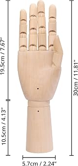 BELLE VOUS Wooden Mannequin Hands 30 cm Left & Right 2 Pack for Art Drawing view 2