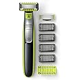 Philips Norelco OneBlade Face + Body Hybrid Electric Trimmer and Shaver, Black/Green/Silver, QP2630/70