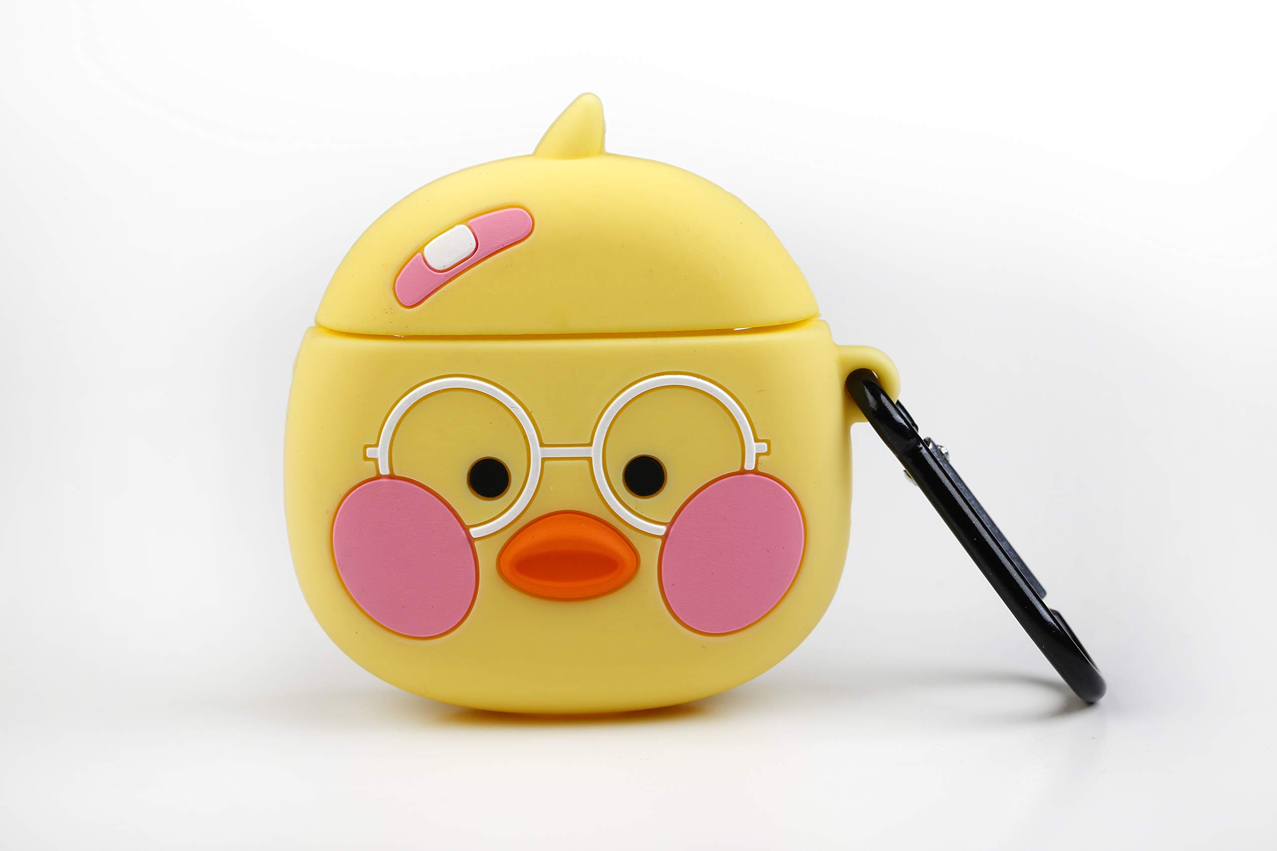 Funny Airpods Cases | Airpod Silicone Protective Case for Apple Airpods - Yellow Chick Design with Goggles, with Anti-lost Carabiner Airpods 1 & 2 Compatible