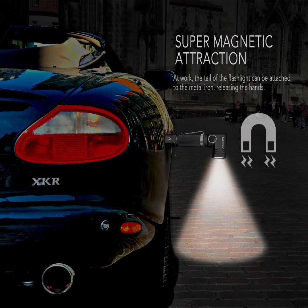 Flashlight, NICRON N7 600 Lumens Tactical Flashlight, 90 Degree Mini Flashlight Ip65 Waterproof Led Flashlight 4 Modes- Best High Lumens are for Camping, Outdoor, Hiking （Not Including Batteries）Gift - - 