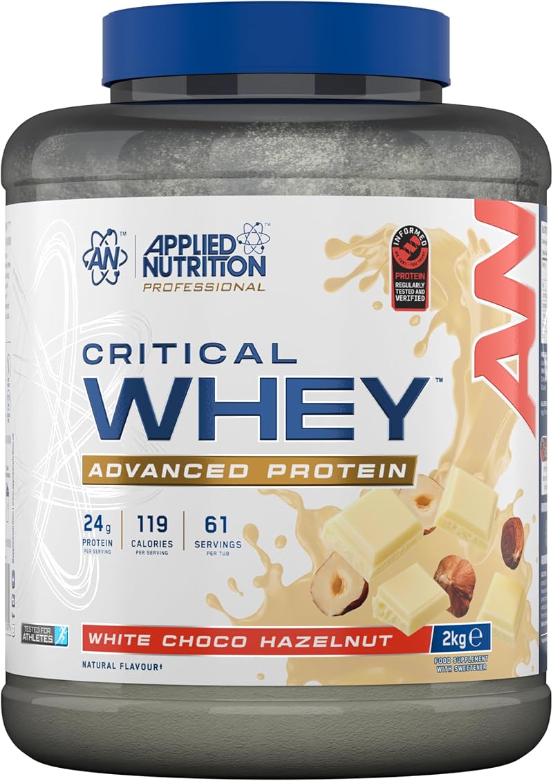Applied Nutrition Critical Whey Protein Powder 24g per Serving 2Kg White Choco