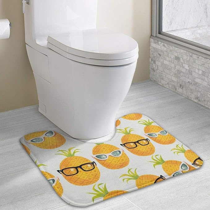 Hoklcvd Brille Ananas Rutschfeste Kontur Badematte für WC, saugfähiges Wasser, perfekt für Badezimmer. Kaufen Sie online Bade