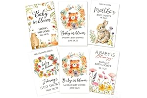 Personalized Baby Shower Seed Packets, Custom Rabbit Baby Wildflower Plantable Seed Envelopes Newborn Keepsakes Favors Eco-Fr