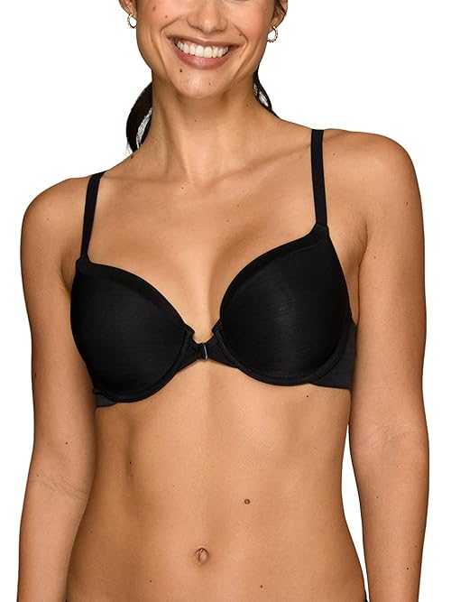 Vanity Fair Women's Illumination Front Closure Bra, 3-Way Convertible Staps, Lightly Lined Cups up to DD, Black, 36B