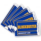 Novelty Blockbuster Membership Cards 5 Pack Laminated | Retro Movie Night Collectible Gift | Nostalgic Vintage Memorabilia Stocking Stuffer