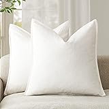 Foindtower Pack of 2, Decorative Linen Soild Throw