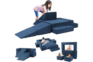 LOAOL Foam Climbing Toys for Toddlers 1-5, Convertible Kids Play Couch for Creativity & Imagination, Soft Climb and Crawl Activity Playset for Playroom Bedroom, Kids Couch Sofa for Boys & Girls
