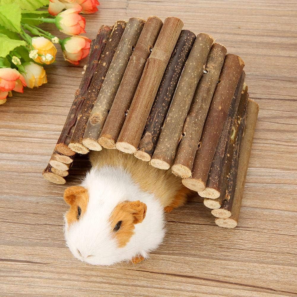 Pssopp Wooden Hamster Ladder Bridge Small Animal Rodents Chew Toy Pet Cage Decoration for Guinea Pig Chinchilla Ferret Reptile (Small) - Image 5