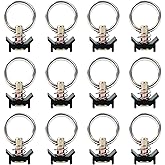 lukar 12 Pack L Track Tie Down O Ring L Track Accessories Black L Track Single Stud Fitting with Round Ring, 4000LBS Capacity