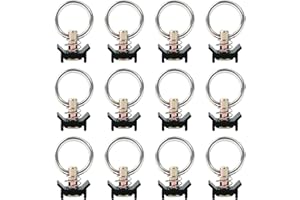 lukar 12 Pack L Track Tie Down O Ring L Track Accessories Black L Track Single Stud Fitting with Round Ring, 4000LBS Capacity