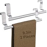 Mziart Kitchen Towel Holder, 2 Pack Over The Door Towel Rack, Over Cabinet Door Towel Bar Stainless Steel Dish Washcloth Hang