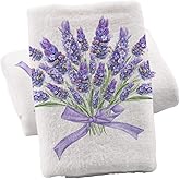 ALAZA Lavender Purple Hand Towels for Bathroom Set of 2, Fingertip Towel Face Towel Cotton Soft Absorbent Decorative Bath Towels 15.5x29.5 inch, Bouquet of Lavender Flowers