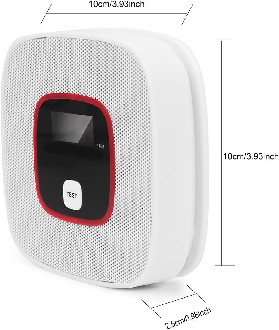 Carbon Monoxide Detector 3 Pack CO Alarm Detector Voice Notification, LCD Digital Display, Battery Operated for House, Bedroom, Living Room, Garage, Hotel, Office (AAA Batteries NOT Included) - - 