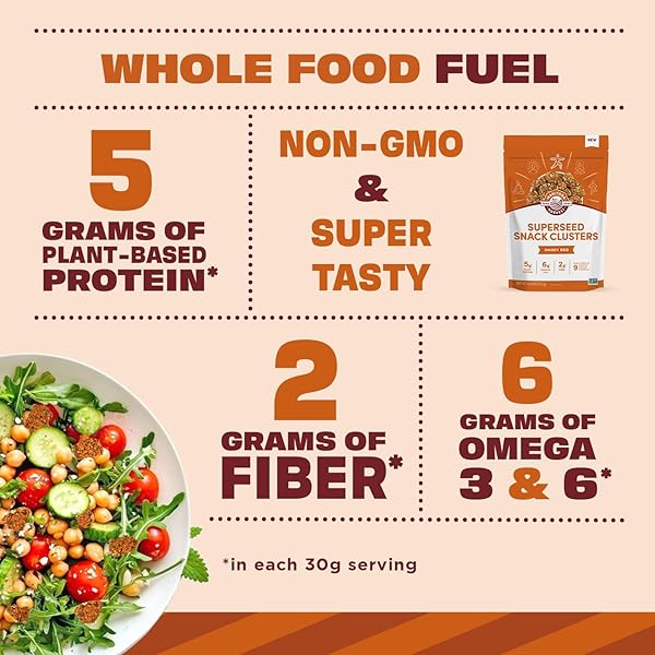 MANITOBA HARVEST SUPERSEED SNACK CLUSTERS, SMOKY BBQ – 4.6OZ – 5G PLANT PROTEIN, 2G FIBER, 5G OMEGA 3 & 6 PER 30G SERVING – EASY 6-IN-1 SUPER SEEDS SNACKS – VEGAN, NON-GMO PROJECT VERIFIED