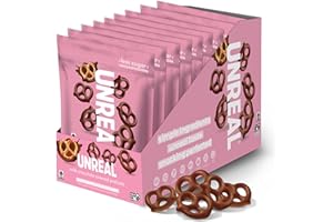 UNREAL Milk Chocolate Covered Pretzels, 7g Sugar, Chocolate Candy Treat Bag, Gluten Free, Fair Trade, Non-GMO, 1.5oz (Pack of 9)