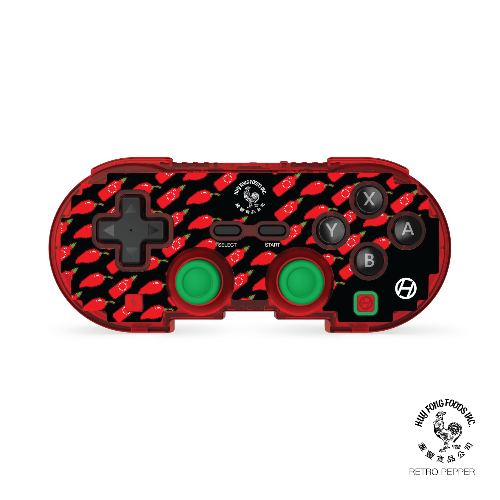 Hyperkin Limited Edition Official Sriracha Pixel Art Bluetooth Controller - Officially Licensed - For Nintendo Switch®, PC, Mac®, Android®, iOS® (Retro Pepper)