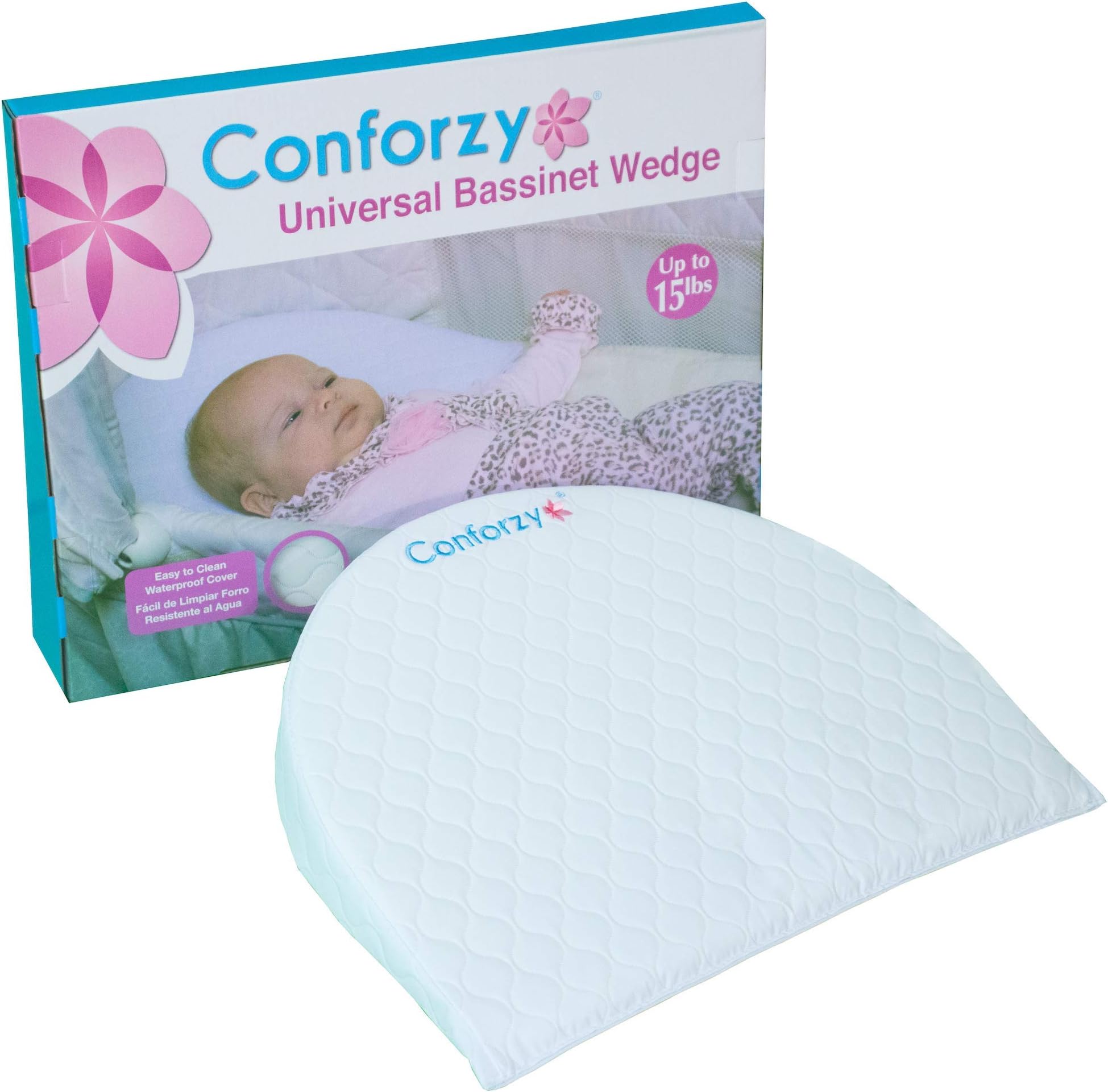 Conforzy Universal Bassinet Wedge I Waterproof, 12-Degree Incline for imporve Acid Reflux, Congestion and Get Better Sleep for Newborn